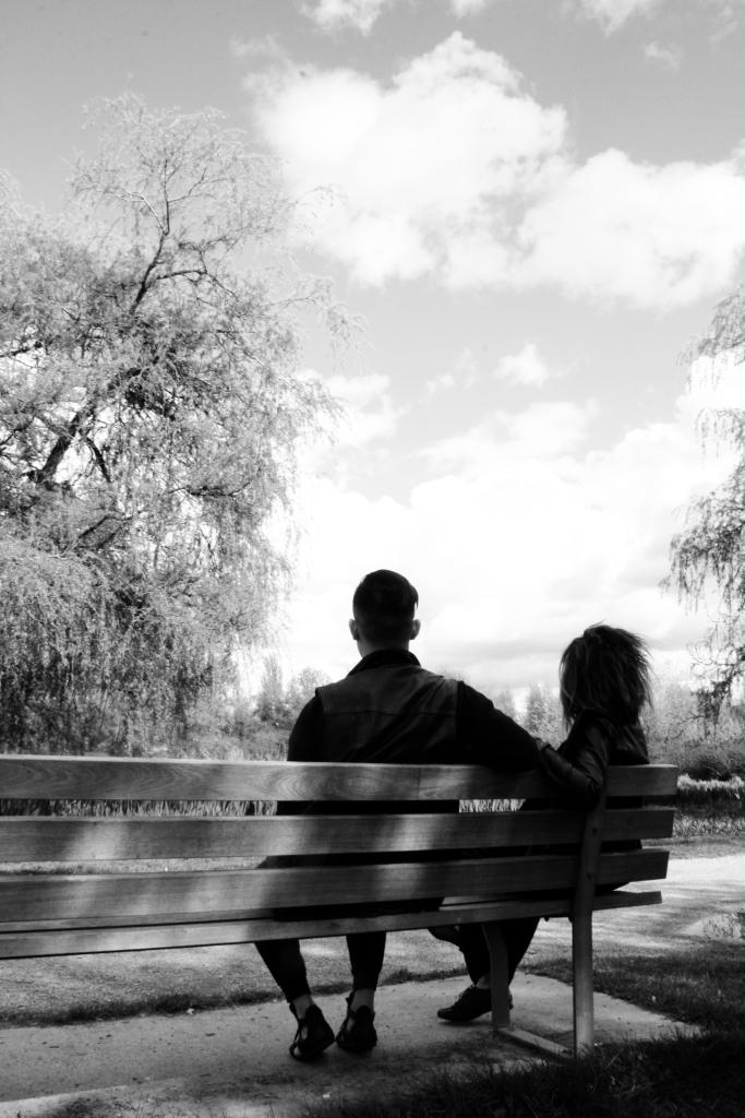 Jen & David on a bench